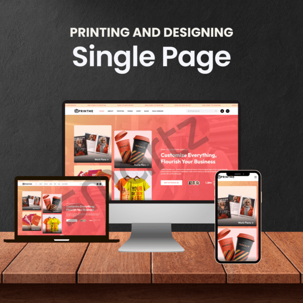 Printing and Designing Landing Page