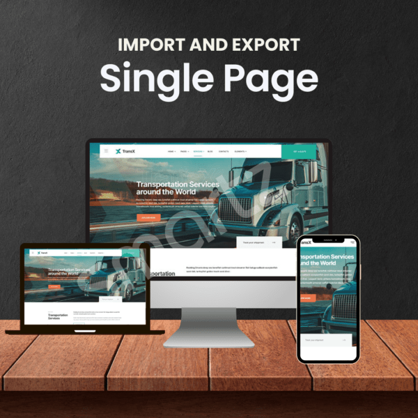 Import and Export Landing Page