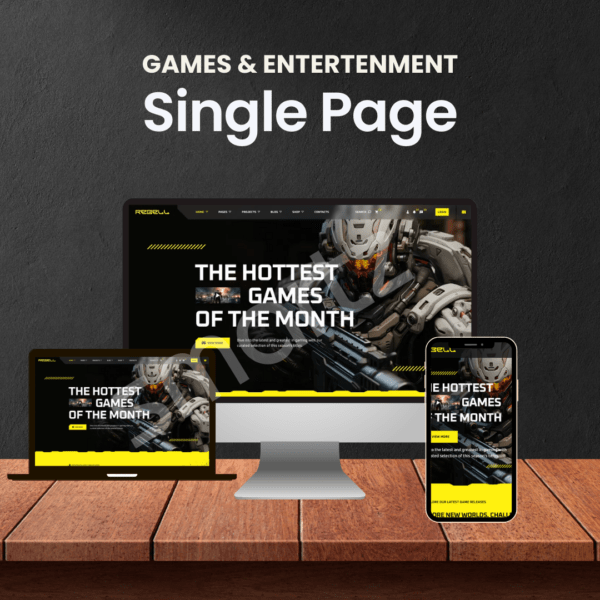 Game and Entertainment Landing Page